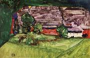 Egon Schiele Peasant Homestead in a Landscepe oil painting